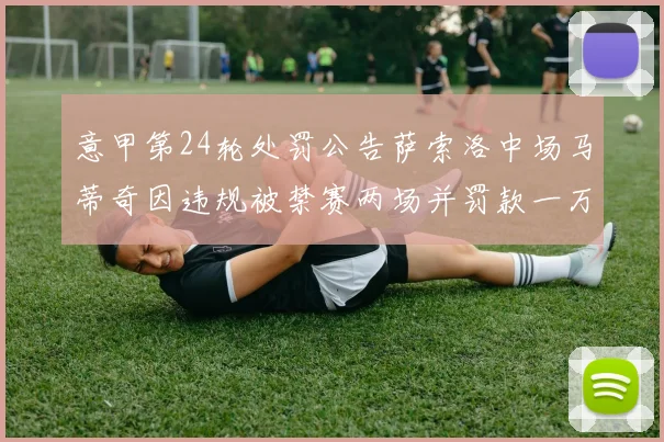 意甲第24轮处罚公告萨索洛中场马蒂奇因违规被禁赛两场并罚款一万欧元